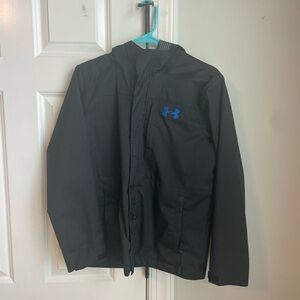 Under Armour Kids Raincoat in Black with Blue Accent